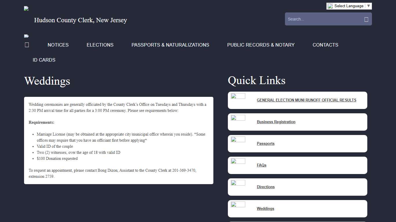 Hudson County Clerk, New Jersey